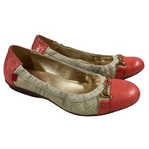Marc Joseph Salmon and Ivory Cap Toe Flat, New in Box